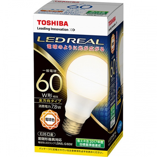 東芝　LED電球 常夜灯　LDA8L-G/60W　電球色【在庫限り】【17年仕入れアウトレット】