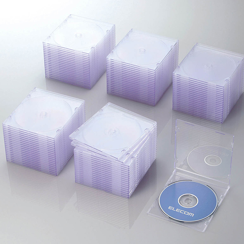 エレコム Blu-ray/DVD/CDケース(スリム/PS/1枚収納) クリア 10枚パック